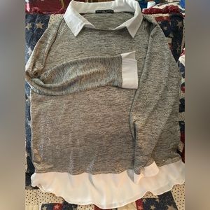 Kim& Cami metallic long sleeve shirt